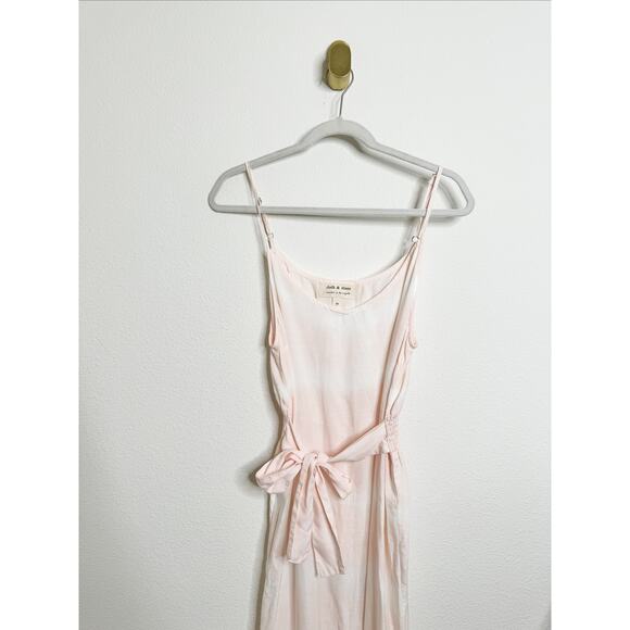 Anthropologie Cloth & Stone Light Pink Tie Dye Sode Slit Maxi Dress Medium - Picture 4 of 7